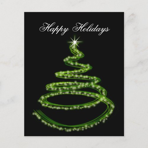 Budget Green Christmas Tree Business Holiday Card