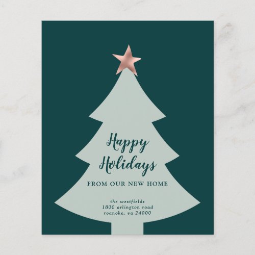 Budget Green Christmas Tree Holiday Moving Card