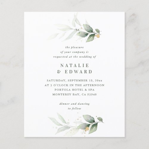 budget green Eucalyptus modern elegant wedding