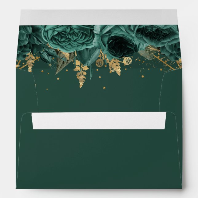 Budget Green Floral Elegant Envelope (Back (Bottom))
