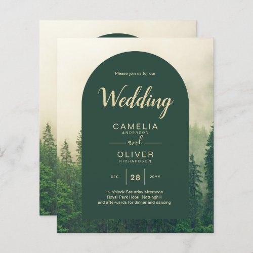 BUDGET Green Forest mountain Pine Trees Wedding