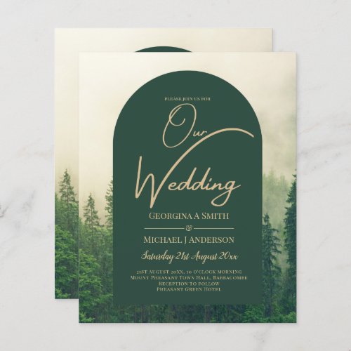 BUDGET Green Forest mountain Pine Trees Wedding