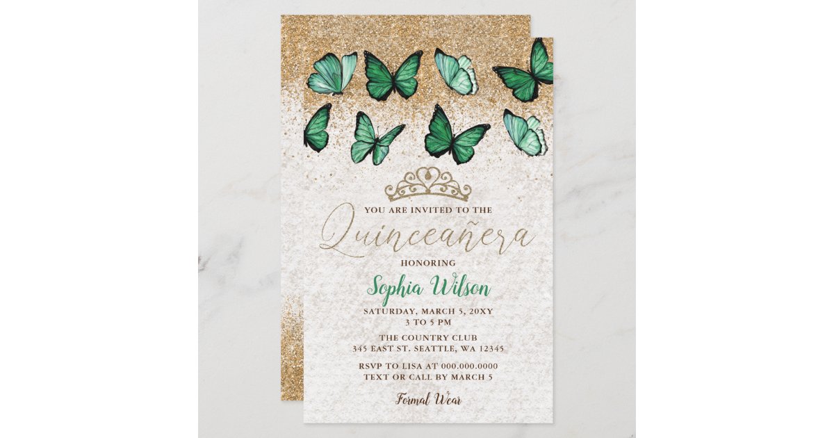 Butterfly Budget Spanish Quinceanera Invitations