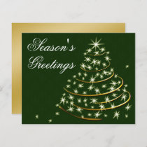 Budget Green Gold Christmas Tree Holiday Card