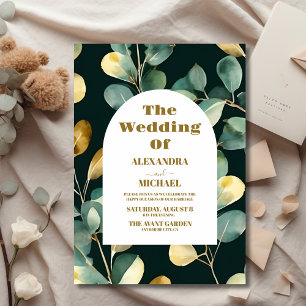 Budget Green Gold Glitter Eucalyptus Wedding