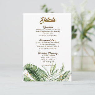 Budget Green Leaf Greenery Wedding Enclosure cards