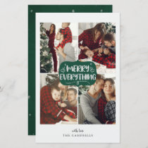 Budget Green Merry Everything 4 photo holiday card