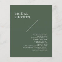 Budget Green Modern Bridal Shower Invitation