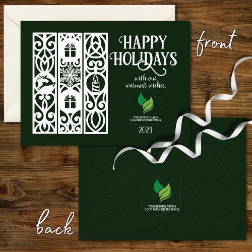 Budget Green Modern Minimal Corporate Holiday Card