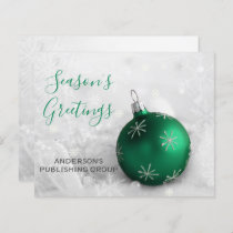 Budget Green Ornament Festive Company Holiday Card