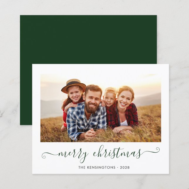 BUDGET Green Script Merry Christmas Holiday (Front/Back)