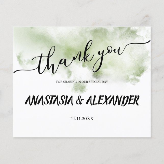 BUDGET/Green/ Thank You Card. Flyer (Front)