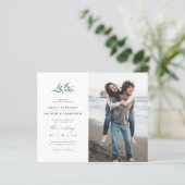 Budget Green Watercolor Branch Wedding Photo (Standing Front)