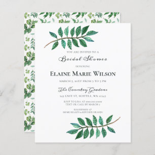 Budget Greenery Bridal Shower Invitation