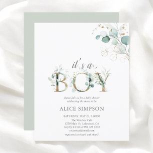 Budget Greenery Eucalyptus Boy Baby Shower