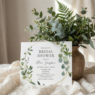 Budget Greenery Garden Bridal Shower Invitation Postcard