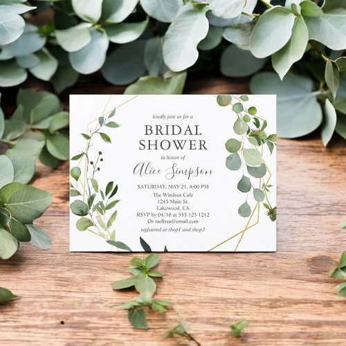 Budget Greenery Garden Bridal Shower Invitation Postcard
