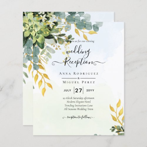 BUDGET Greenery Gold Eucalyptus Leaves Wedding