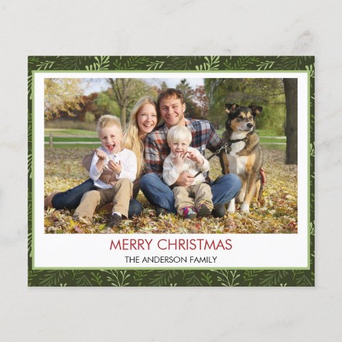 Budget Greenery Leaf Simple Merry Christmas Flyer