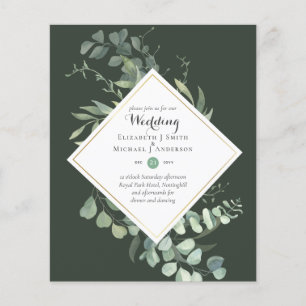 BUDGET Greenery Modern Color Theme Wedding Invite Flyer