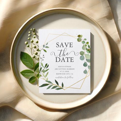 Budget Greenery Photo Save The Date Flyer
