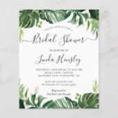 Budget Greenery Tropical Bridal Shower Invitations (Front)
