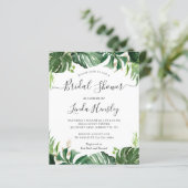 Budget Greenery Tropical Bridal Shower Invitations (Standing Front)