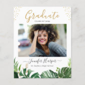 Budget Greenery Tropical Graduation Announcement (Front)