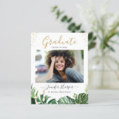 Budget Greenery Tropical Graduation Announcement (Standing Front)