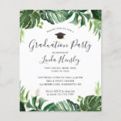 Budget Greenery Tropical Graduation Party Invite (Front)