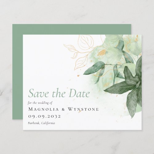 BUDGET Greenery Watercolor Wedding Save The Date