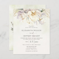 Budget Greenery White Floral Wedding Invitations