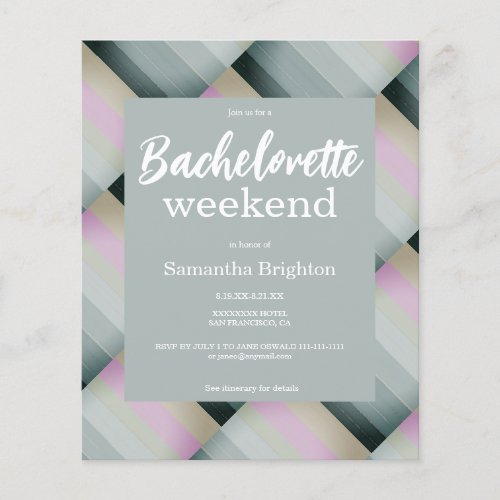 Budget Grey Weekend Bachelorette Invitation