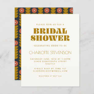 Budget Groovy 70s Botanical Gold Bridal Shower