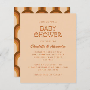 Budget Groovy 70s Brown Retro Couples Baby Shower