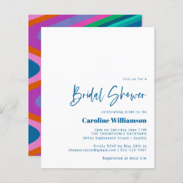 Budget Groovy Colorful Unique Retro Bridal Shower