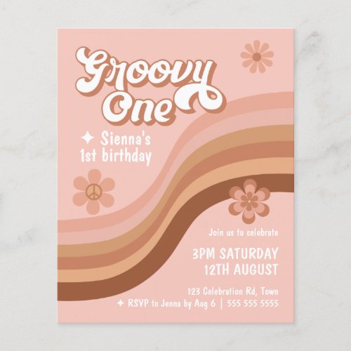 Budget Groovy One Retro Daisy Pink 1st Birthday