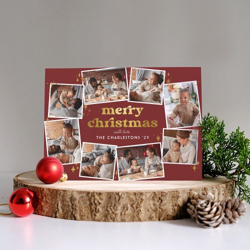 Budget Groovy Red  Gold Merry Christmas 8 Photo