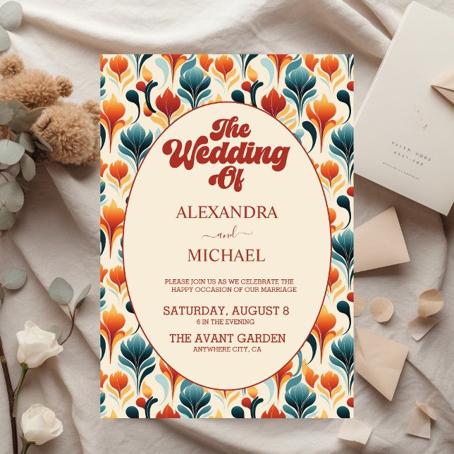 Budget Groovy Retro 70s Floral Wedding Flyer (Creator Uploaded)
