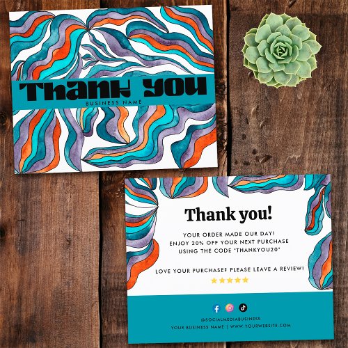 Budget Groovy Thank You Purchase Business Order
