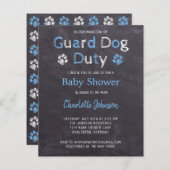 Budget Guard Dog Duty Blue Boy Baby Shower (Front/Back)