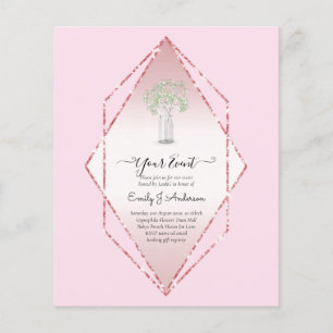 BUDGET Gypsophila Mason Jar Modern Minimal WEDDING Flyer