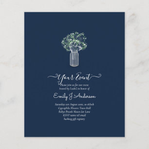 BUDGET Gypsophila Mason Jar Modern Minimal WEDDING Flyer