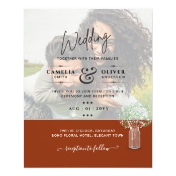 BUDGET Gypsophila PHOTO OVERLAY Wedding Invitation Flyer