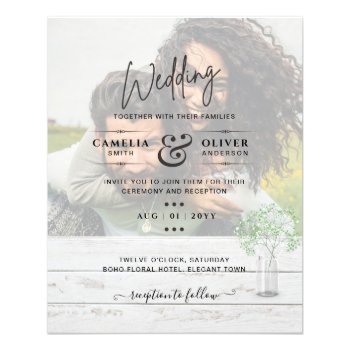 BUDGET Gypsophila PHOTO OVERLAY Wedding Invitation Flyer