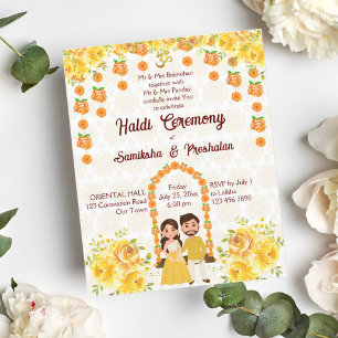 Budget Haldi Indian wedding invitation template