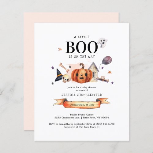 Budget Halloween Boo Baby Shower Invitation