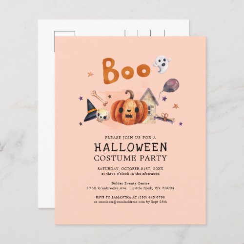 Budget Halloween Costume Kids Party Invitation