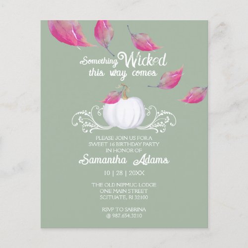 Budget Halloween Invitations Sweet 16 Birthday Flyer