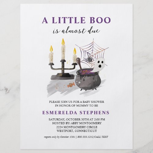 Budget Halloween Little Boo Baby Shower Invitation Flyer